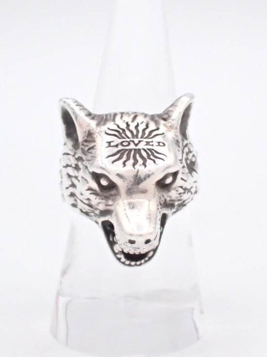 Gucci Anger Forest Silver Wolf Head Ring at 1stDibs | gucci  Gucci Anger Forest Wolf Ring 925 Size 7.5